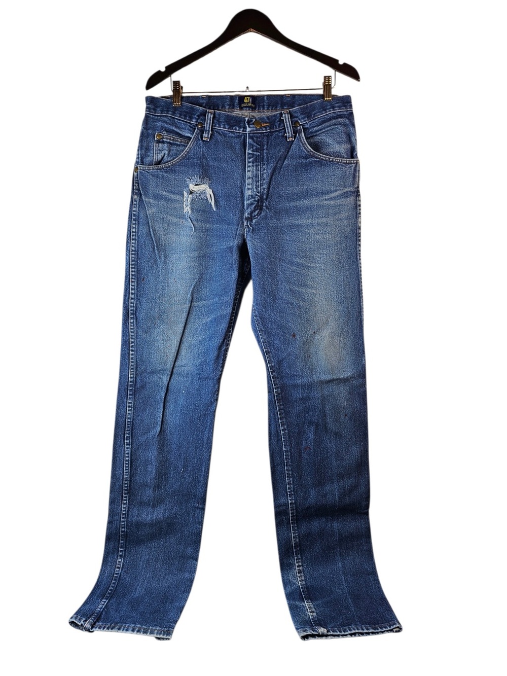 Wrangler 47MWZ Mens Premium Performance Regular Fit Distressed Denim Jeans 34x38